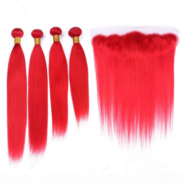 bright red indian virgin hair wefts and frontal straight pure red 4bundles with frontal colored red 13x4 lace frontal closure with weaves, Black;brown
bright red indian virgin hair wefts and frontal straight pure red 4bundles with frontal colored red 13x4 lace frontal closure with weaves, Black;brown