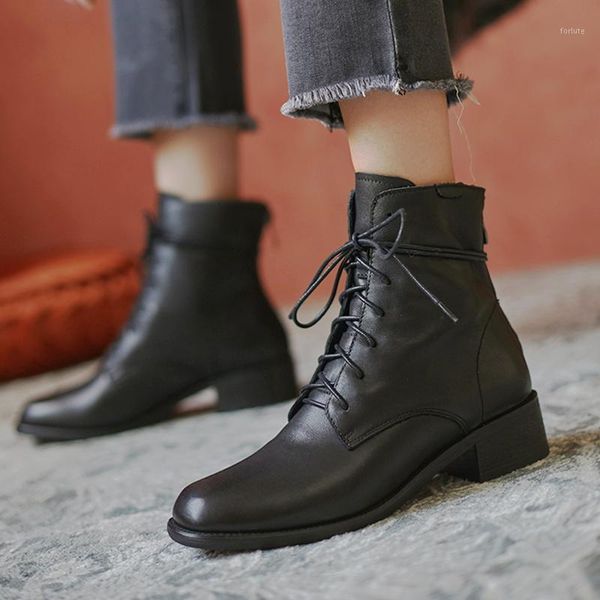 2020 new winter shoes women's ankle boots cow leather lace up vintage handmade office lady motorcycle boots mujer1, Black
2020 new winter shoes women's ankle boots cow leather lace up vintage handmade office lady motorcycle boots mujer1, Black