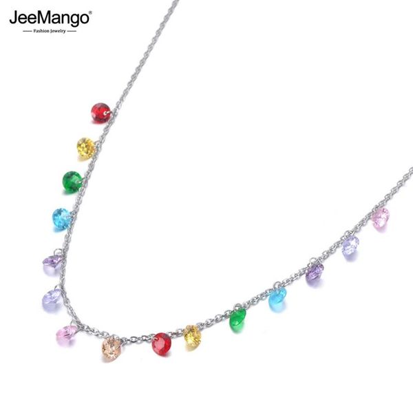 chains jeemango fashion bohemia stainless steel colorful cz crystal choker necklace summer beach pendant for women jn19125, Silver
chains jeemango fashion bohemia stainless steel colorful cz crystal choker necklace summer beach pendant for women jn19125, Silver