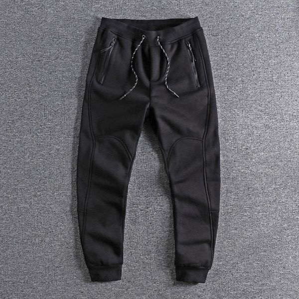 men's pants stitching slim fit and small foot men's pants, plush thickened warm european american casual in winter trouser 9811, Black
men's pants stitching slim fit and small foot men's pants, plush thickened warm european american casual in winter trouser 9811, Black