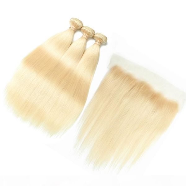 #613 russian bleach blonde straight human hair bundles with frontal blonde human hair weave bundles with lace frontal 13x4 ear to ear, Black;brown
#613 russian bleach blonde straight human hair bundles with frontal blonde human hair weave bundles with lace frontal 13x4 ear to ear, Black;brown