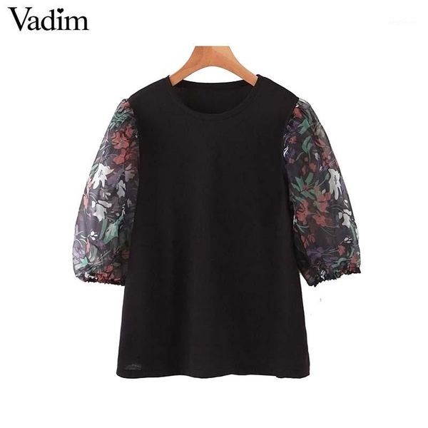 women's blouses & shirts vadim women chic organza floral pattern patchwork blouse three quarter sleeve shirt female casual stylish blu, White
women's blouses & shirts vadim women chic organza floral pattern patchwork blouse three quarter sleeve shirt female casual stylish blu, White