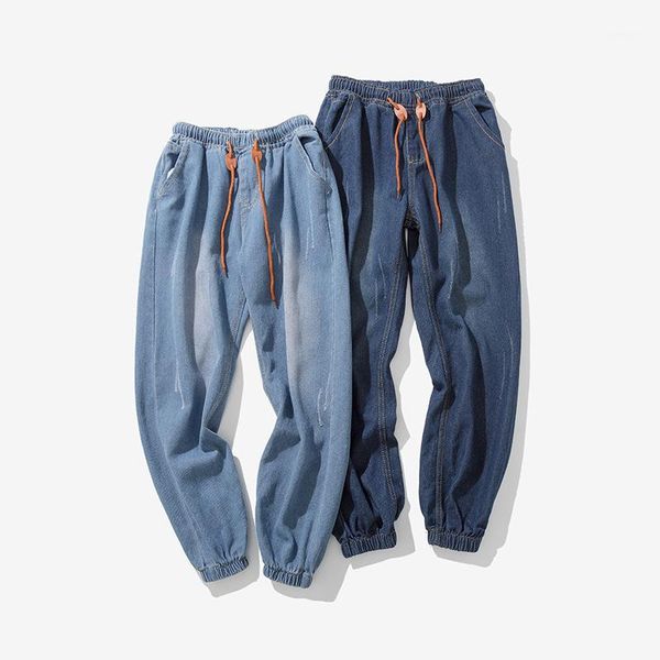 spring and autumn new style japanese-style origional large size elastic lace-up ankle banded pants men's jeans1, Blue
spring and autumn new style japanese-style origional large size elastic lace-up ankle banded pants men's jeans1, Blue