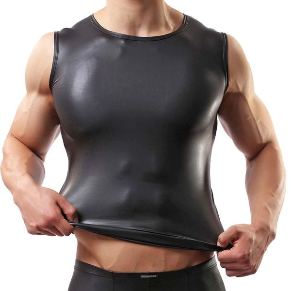 new patent leather summer men clothing tank black singlets sleeveless fitness men vest bodybuilding, White;black
new patent leather summer men clothing tank black singlets sleeveless fitness men vest bodybuilding, White;black