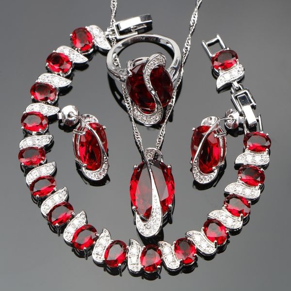 red qstones silver 925 bridal ladies jewelry sets for women wedding zirconia bracelet neclace ring set jewellery gift boxw
red qstones silver 925 bridal ladies jewelry sets for women wedding zirconia bracelet neclace ring set jewellery gift boxw