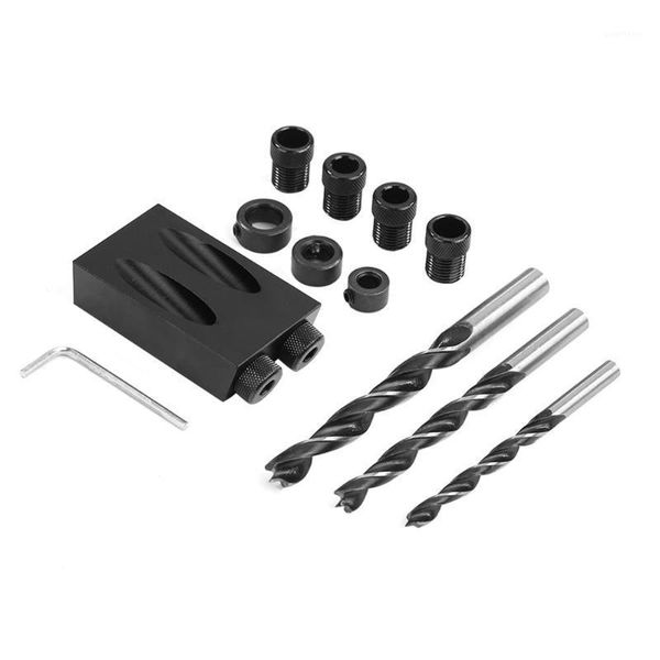 14pcs/set carpentry pocket hole jig kit 6/8/10mm 15 degree angle drill guide set puncher locator drill bit set woodworking tool1
14pcs/set carpentry pocket hole jig kit 6/8/10mm 15 degree angle drill guide set puncher locator drill bit set woodworking tool1
