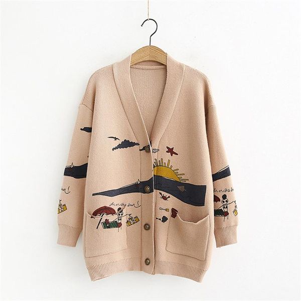 women's knits & tees sweater casual clothes female loose cute print joker long sleeve autumn winter knitted cardigan sweaters oversize, White
women's knits & tees sweater casual clothes female loose cute print joker long sleeve autumn winter knitted cardigan sweaters oversize, White