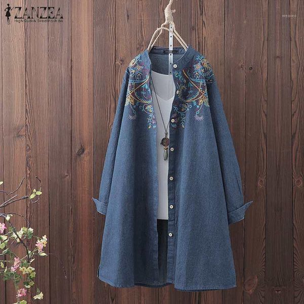 2020 plus size zanzea autumn tunic women casual long sleeve embroidered denim blue long shirts vestido blouse female blusas1, White
2020 plus size zanzea autumn tunic women casual long sleeve embroidered denim blue long shirts vestido blouse female blusas1, White