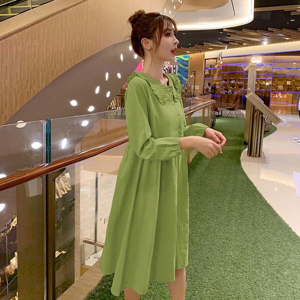 1159# maternity dress spring autumn cotton long sleeve loose stylish a line dress for pregnant women mom, White
1159# maternity dress spring autumn cotton long sleeve loose stylish a line dress for pregnant women mom, White
