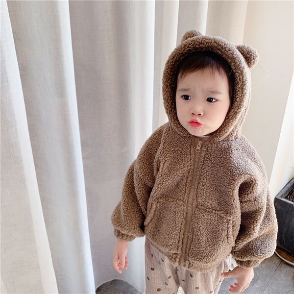 winter boys and girls fleece thick cute cartoon bear hooded coats 2020 children solid color warm woolen zipper jackets lj201203, Blue;gray
winter boys and girls fleece thick cute cartoon bear hooded coats 2020 children solid color warm woolen zipper jackets lj201203, Blue;gray