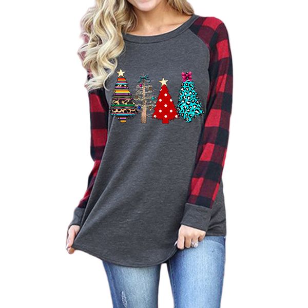 autumn winter new christmas tree printed women t shirts long sleeve plaid patchwork casual tees t-shirt 201125, White
autumn winter new christmas tree printed women t shirts long sleeve plaid patchwork casual tees t-shirt 201125, White