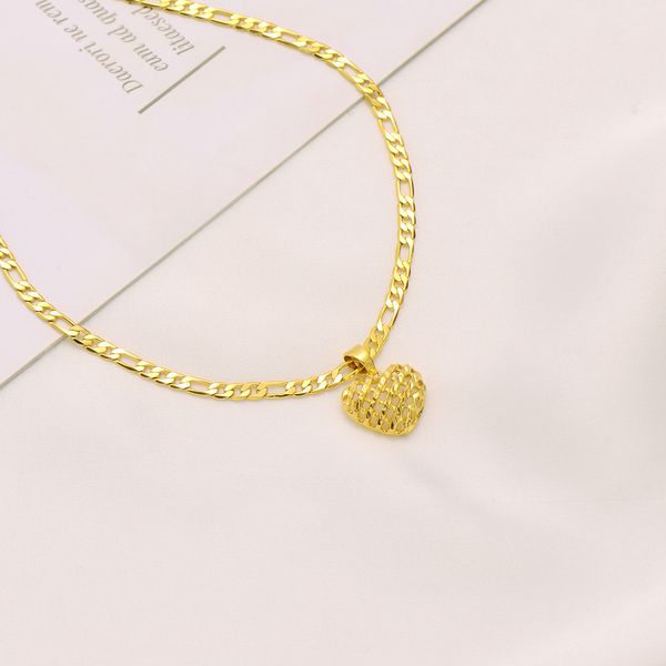 22k solid fine gold finish spacing heart pendant italian figaro link chain necklace 24" 3 mm 24k yellow, Silver
22k solid fine gold finish spacing heart pendant italian figaro link chain necklace 24" 3 mm 24k yellow, Silver