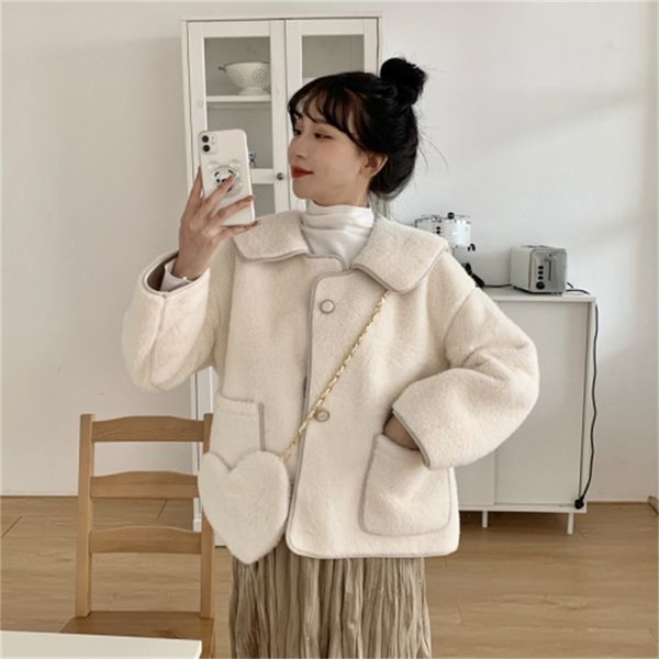 2021 new fur coat women casual jackets coats female autumn winter single breasted solid korean style outwear oversize jacket hhl7, White;black
2021 new fur coat women casual jackets coats female autumn winter single breasted solid korean style outwear oversize jacket hhl7, White;black
