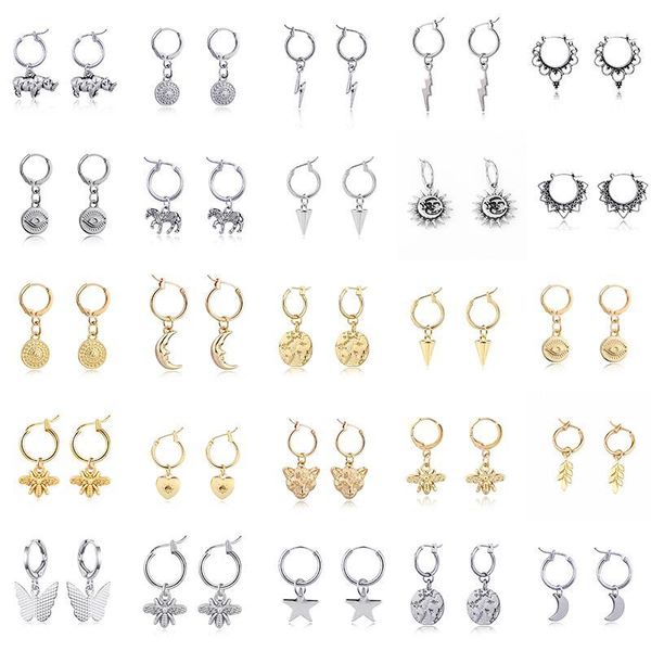 1pair 30styles new mini bee leopard moon map hoop earrings for women cute butterfly horse animal circle earrings jewelry gift1, Golden;silver
1pair 30styles new mini bee leopard moon map hoop earrings for women cute butterfly horse animal circle earrings jewelry gift1, Golden;silver