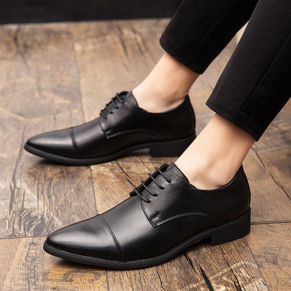 464748 size leather shoes mens business shoes autumn cross-border large size pointed mens business formal leather shoes lace-up weddin, Black
464748 size leather shoes mens business shoes autumn cross-border large size pointed mens business formal leather shoes lace-up weddin, Black
