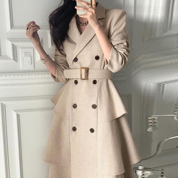 sueraen french solid notched double breasted turn down collar full hair coat woman jacket, Tan;black
sueraen french solid notched double breasted turn down collar full hair coat woman jacket, Tan;black