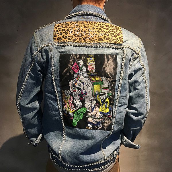 2020 men's brim hip hop new leopard print with diamond man's spring fashion lapel denim jacket b4ys, Black;brown
2020 men's brim hip hop new leopard print with diamond man's spring fashion lapel denim jacket b4ys, Black;brown