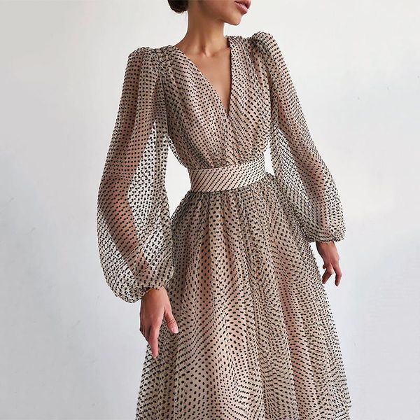 polka dot women dresses v-neck puff sleeve elegant party gowns european style high waist fashion long dress1, Black;gray
polka dot women dresses v-neck puff sleeve elegant party gowns european style high waist fashion long dress1, Black;gray