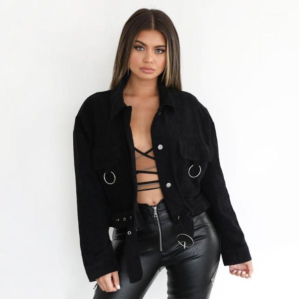women's jackets streetwear long sleeve belt button pockets autumn coats femme khaki black turn-down collar loose casual corduroy women1, Black;brown
women's jackets streetwear long sleeve belt button pockets autumn coats femme khaki black turn-down collar loose casual corduroy women1, Black;brown