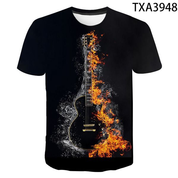 summer guitar boy girl printed cool 3d print shirts humor kawaii anime men clothing