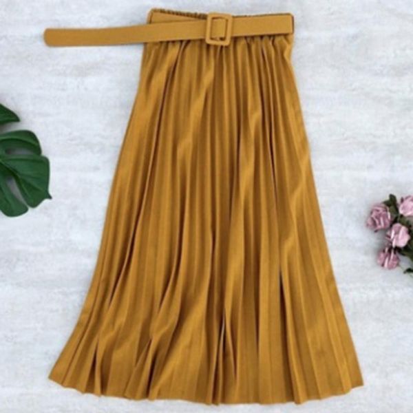 high waist women skirt casual vintage solid belted pleated midi skirts lady 4 colors fashion simple saia mujer faldas1, Black
high waist women skirt casual vintage solid belted pleated midi skirts lady 4 colors fashion simple saia mujer faldas1, Black