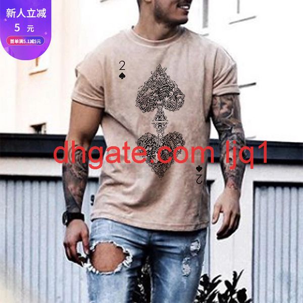 2021 new summer short sleeve spade 2 printed short sleeve t-shirt, White;black
2021 new summer short sleeve spade 2 printed short sleeve t-shirt, White;black