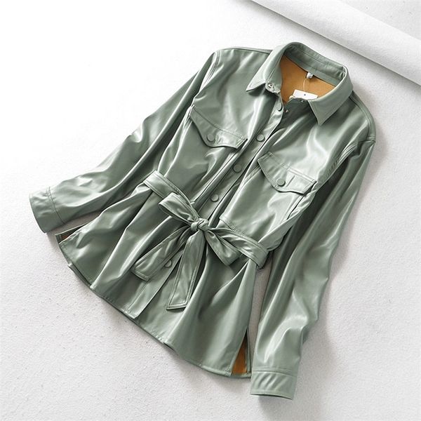 ailegogo 2020 women leather jacket single breasted casual coat tie streetwear coats pu leather shirt jacket with belt lj201127, Black
ailegogo 2020 women leather jacket single breasted casual coat tie streetwear coats pu leather shirt jacket with belt lj201127, Black
