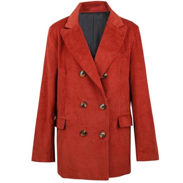 women's suits & blazers 2021 autumn women corduroy double-breasted blazer notched slim suit jacket, White;black
women's suits & blazers 2021 autumn women corduroy double-breasted blazer notched slim suit jacket, White;black
