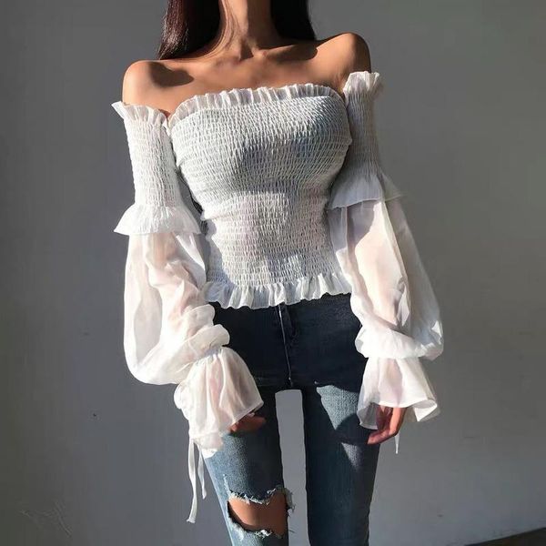 women's blouses & shirts bandage blouse women elegant solid autumn lace chiffon shirt casual lantern sleeve korean 2021, White
women's blouses & shirts bandage blouse women elegant solid autumn lace chiffon shirt casual lantern sleeve korean 2021, White