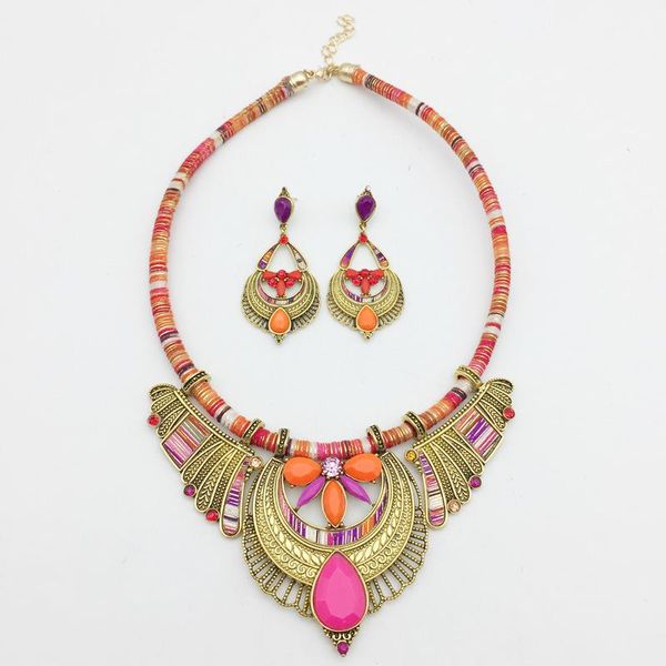 bohemian ethnic african coral rope pendant necklace and earrings jewelry suit woman costume limited jewelry set accessories, Silver
bohemian ethnic african coral rope pendant necklace and earrings jewelry suit woman costume limited jewelry set accessories, Silver
