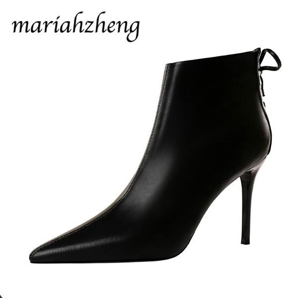 boots mariahzheng winter ankle pointed women's short fine heel side zipper solid color low tube thick ds, Black
boots mariahzheng winter ankle pointed women's short fine heel side zipper solid color low tube thick ds, Black
