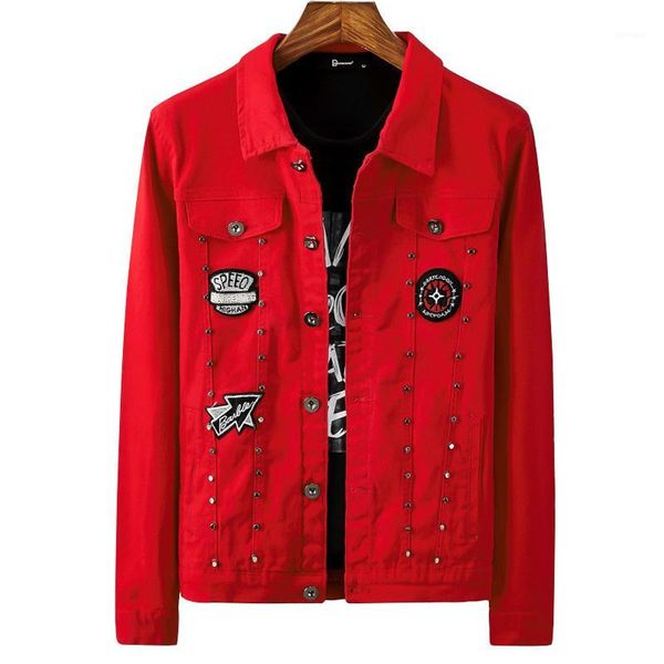 2020 men's fashion rivet punk denim jacket hip hop multi mark streetwear denim jacket harajuku oversized hipster jeans1, Black;brown
2020 men's fashion rivet punk denim jacket hip hop multi mark streetwear denim jacket harajuku oversized hipster jeans1, Black;brown