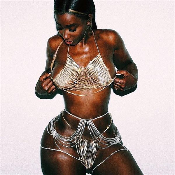 two piece set shiny diamante halter hollow out see through crop waist high cut panties clubwear 2 pcs sets, Gray
two piece set shiny diamante halter hollow out see through crop waist high cut panties clubwear 2 pcs sets, Gray