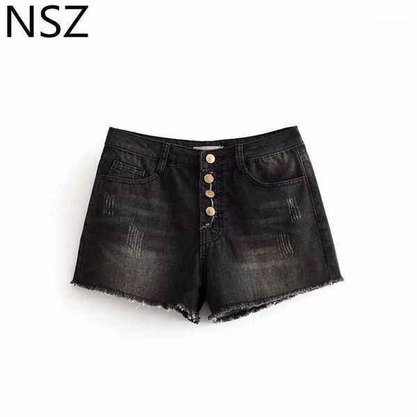nsz women summer high waisted denim shorts button pocket distressed jeans shorts1, White;black
nsz women summer high waisted denim shorts button pocket distressed jeans shorts1, White;black