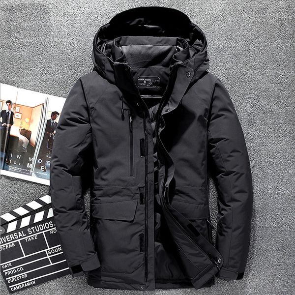 new fashion men down jacket men's winter parka thick warm hoodies white duck down coat mens brand clothing outcoat y1112, Black 
new fashion men down jacket men's winter parka thick warm hoodies white duck down coat mens brand clothing outcoat y1112, Black