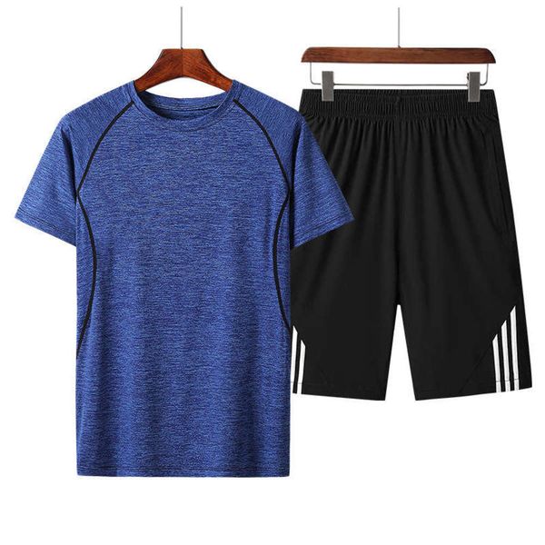 sports summer 2020 suit new outdoor solid casual sportswear short sleeve t-shirt two piece men's wear, Gray
sports summer 2020 suit new outdoor solid casual sportswear short sleeve t-shirt two piece men's wear, Gray
