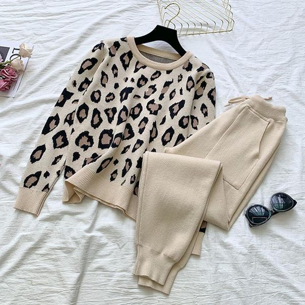 women's tracksuits 2021 fashion autumn winter women suits leopard knitted o-neck pullover sweater+high waist elastic pants 2-piece, Gray
women's tracksuits 2021 fashion autumn winter women suits leopard knitted o-neck pullover sweater+high waist elastic pants 2-piece, Gray