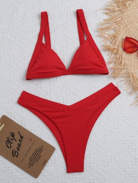 rib triangle high cut bikini swimsuit b1ou#, White;black
rib triangle high cut bikini swimsuit b1ou#, White;black