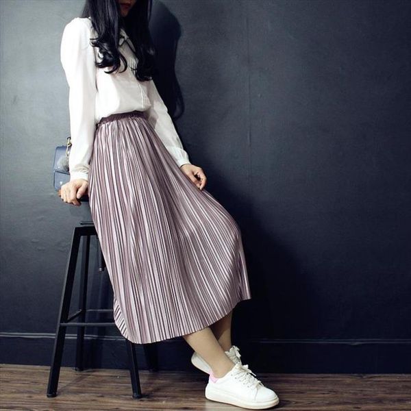 2020 pearl satin clear ultra smooth feel pleated skirt vintage floor length maxi skirt high waist long skirts ing, Black
2020 pearl satin clear ultra smooth feel pleated skirt vintage floor length maxi skirt high waist long skirts ing, Black