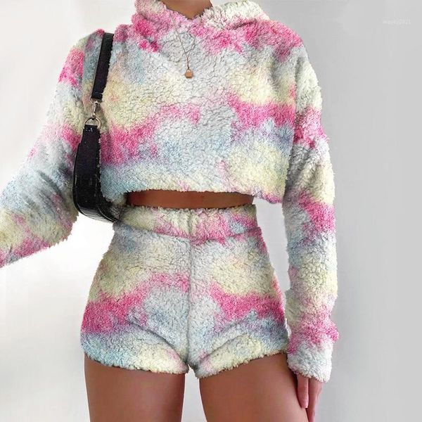 women's tracksuits autumn winter fluffy 2pcs sets women plush hooded sweatshirt crop +high waist shorts casual tie dye tracksuit su, Gray
women's tracksuits autumn winter fluffy 2pcs sets women plush hooded sweatshirt crop +high waist shorts casual tie dye tracksuit su, Gray