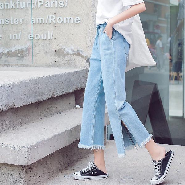 fashion wide leg jeans woman mid wiast pockets boyfriend jeans for women casual side stripe plus size mom femme, Blue
fashion wide leg jeans woman mid wiast pockets boyfriend jeans for women casual side stripe plus size mom femme, Blue