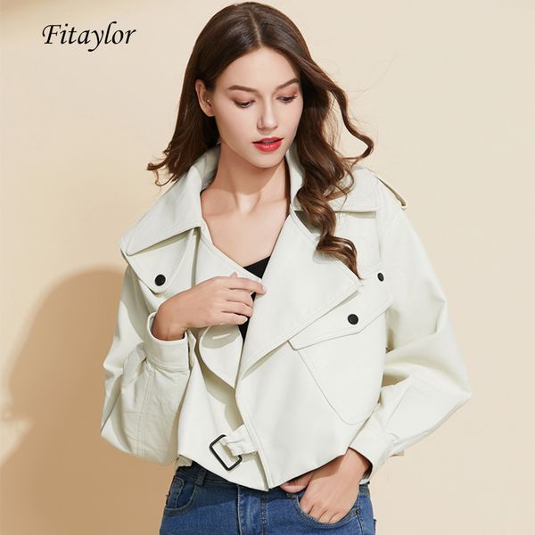 fitaylor women black short loose pu leather jacket motorcycle soft faux leather jacket street outwear autumn ladies biker jacket lj201012
fitaylor women black short loose pu leather jacket motorcycle soft faux leather jacket street outwear autumn ladies biker jacket lj201012