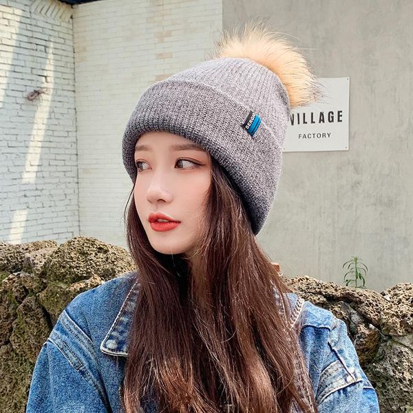 beanie/skull caps women's hat winter beanie knitted angola fur bonnet girl 's fall female cap with pom, Blue;gray
beanie/skull caps women's hat winter beanie knitted angola fur bonnet girl 's fall female cap with pom, Blue;gray