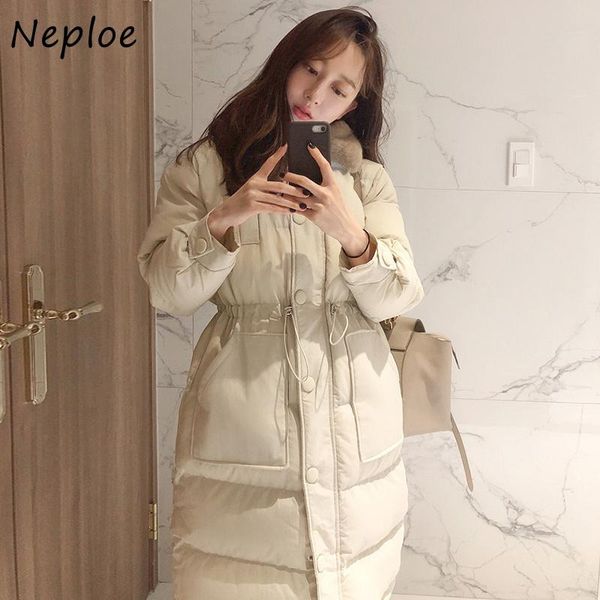 neploe double pockets winter women jacket drawstring slim waist parkas 2021 vintage all-match turn-down collar cotton coat, Black
neploe double pockets winter women jacket drawstring slim waist parkas 2021 vintage all-match turn-down collar cotton coat, Black
