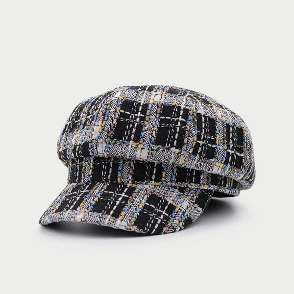 hat female japanese literature and art plaid octagonal hat female autumn face small wild painter beret1, Blue;gray
hat female japanese literature and art plaid octagonal hat female autumn face small wild painter beret1, Blue;gray