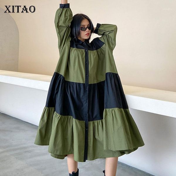xitao patchwork plus size dress women loose fashion simple personality turn down collar 2020 new autumn full sleeve dress zp34551, Black;gray
xitao patchwork plus size dress women loose fashion simple personality turn down collar 2020 new autumn full sleeve dress zp34551, Black;gray