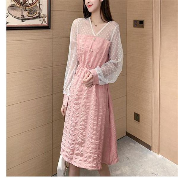polka-dot stitching women long sleeve loosedress elegant white mesh autumn a line party clothes kg-947, Black;gray
polka-dot stitching women long sleeve loosedress elegant white mesh autumn a line party clothes kg-947, Black;gray