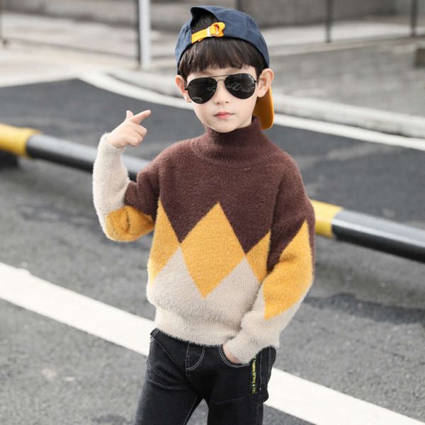 boys' sweater autumn winter 2020 warm new and thickened children's clothing acpt, Blue