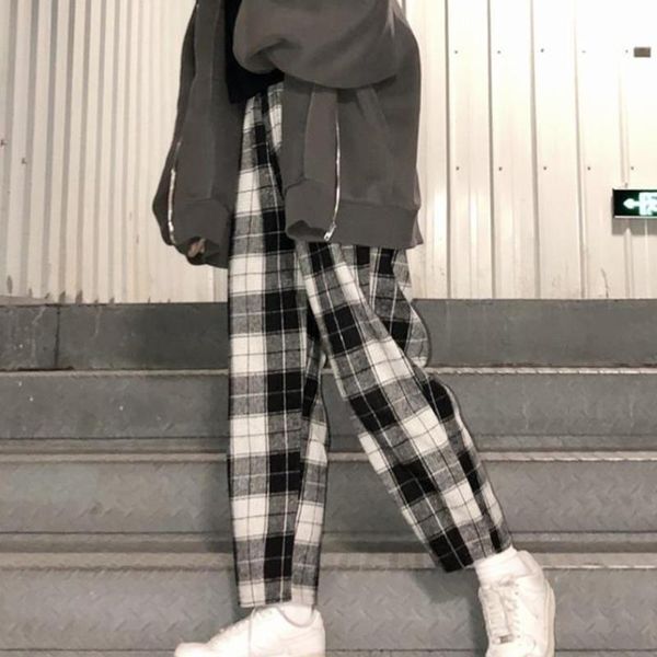 women's pants & capris plaid vintage black white straight loose elastic high waist korean style woman streetwear spring 2021
women's pants & capris plaid vintage black white straight loose elastic high waist korean style woman streetwear spring 2021