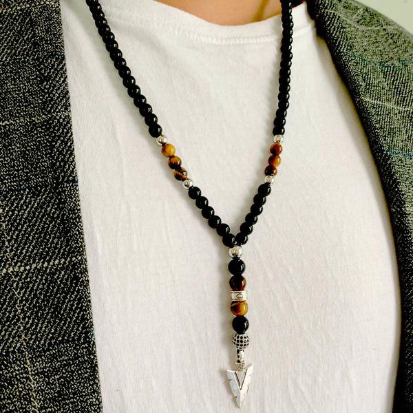classic 2020 arrow pendant necklace for men handmade 6mm tiger eye stone beads necklace men charm jewelry gift, Silver
classic 2020 arrow pendant necklace for men handmade 6mm tiger eye stone beads necklace men charm jewelry gift, Silver